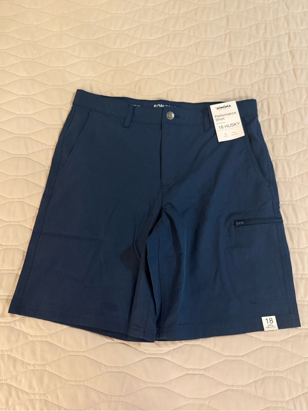 Sonoma Boy’s Husky Navy Performance Hybrid Shorts NWT size 18 Husky